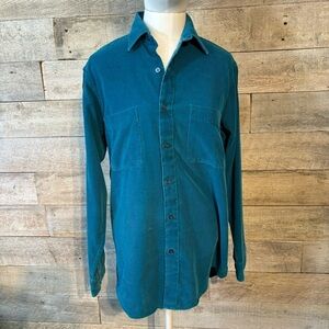 Vintage‎ US Polo Assn women’s  teal corduroy button up top in size small